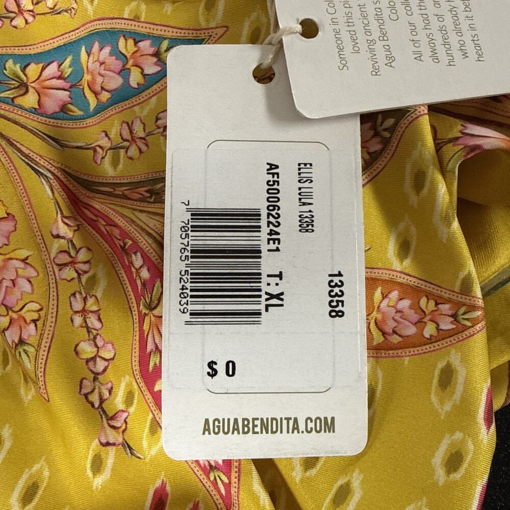 Agua Bendita Swimsuit Womens XL Ellis Lula Plunge Floral Tropical One Piece NWT - Picture 15 of 15